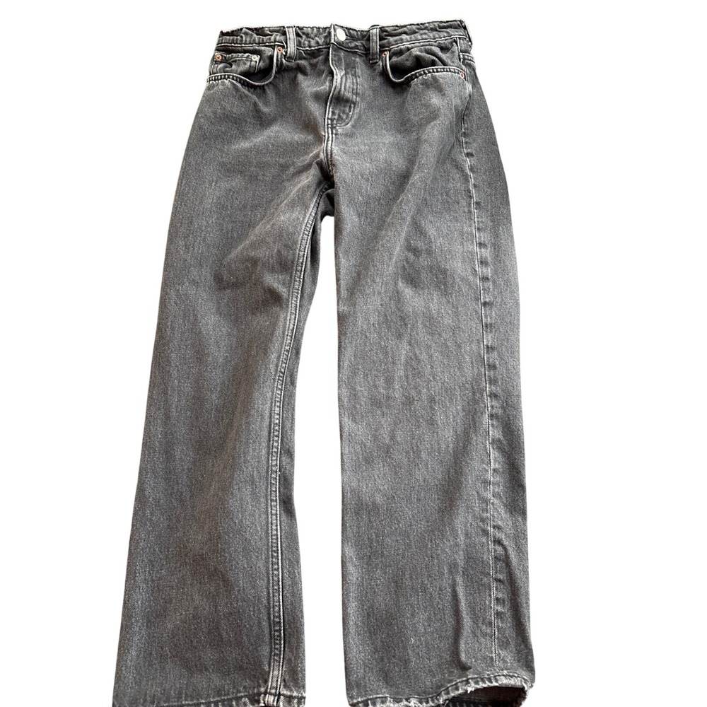 Weekday Voyage Trotter Black Straight Leg Jeans Mens 30x26 Faded Charcoal Denim